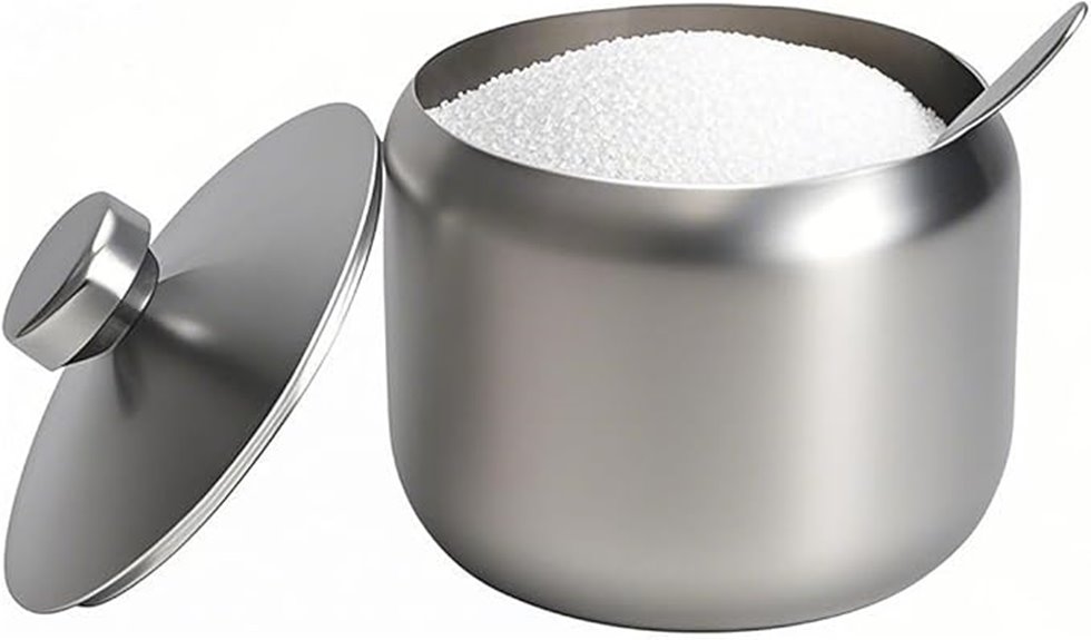 stainless steel sugar bowl