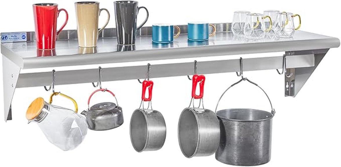stainless steel wall pot rack