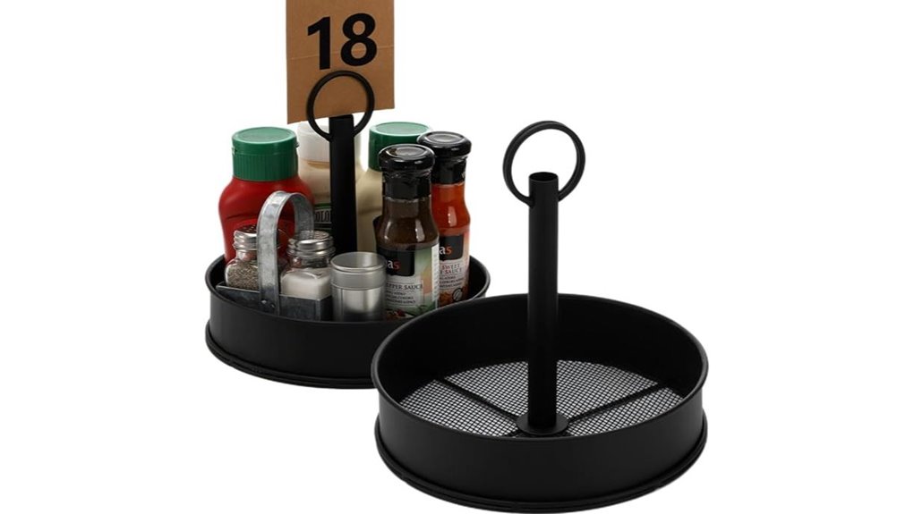 steel condiment caddy set