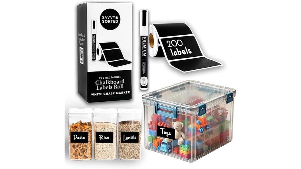 storage bin chalkboard labels