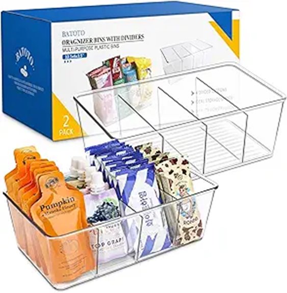 storage bins with dividers