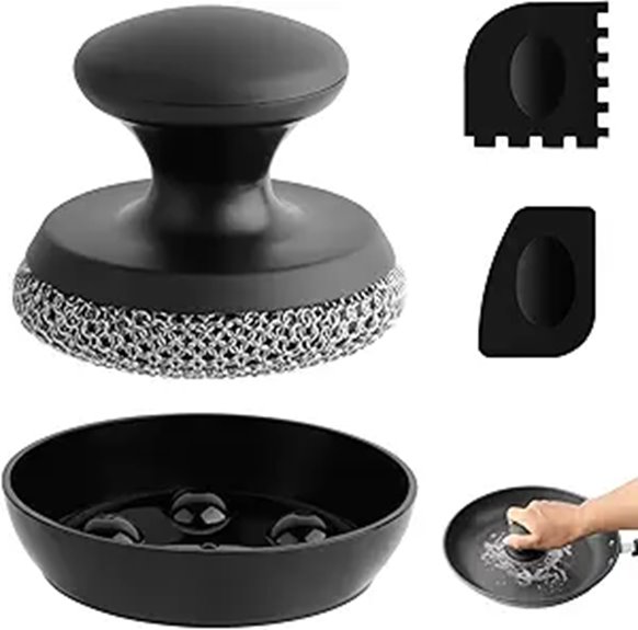 sturdy skillet cleaning tools