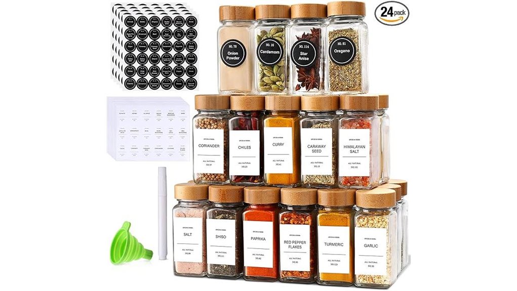 stylish glass spice containers