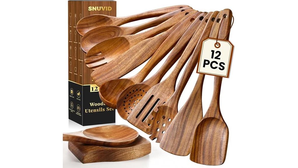 teak wood kitchen utensils