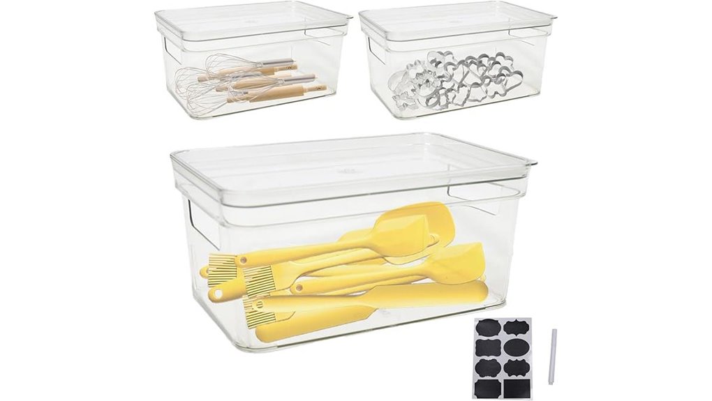 three piece baking containers
