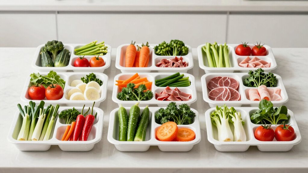 top ingredient prep trays