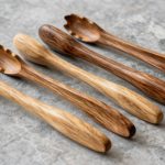 top wooden salad tongs