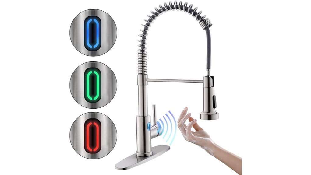 touchless faucet with led