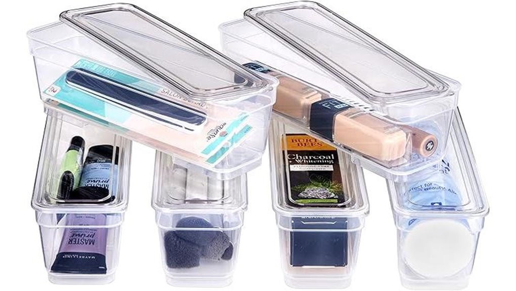 translucent storage boxes set