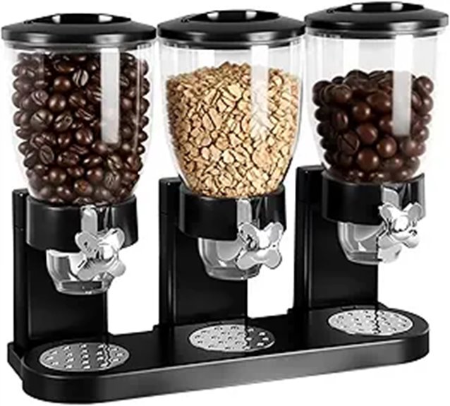 triple food storage dispenser