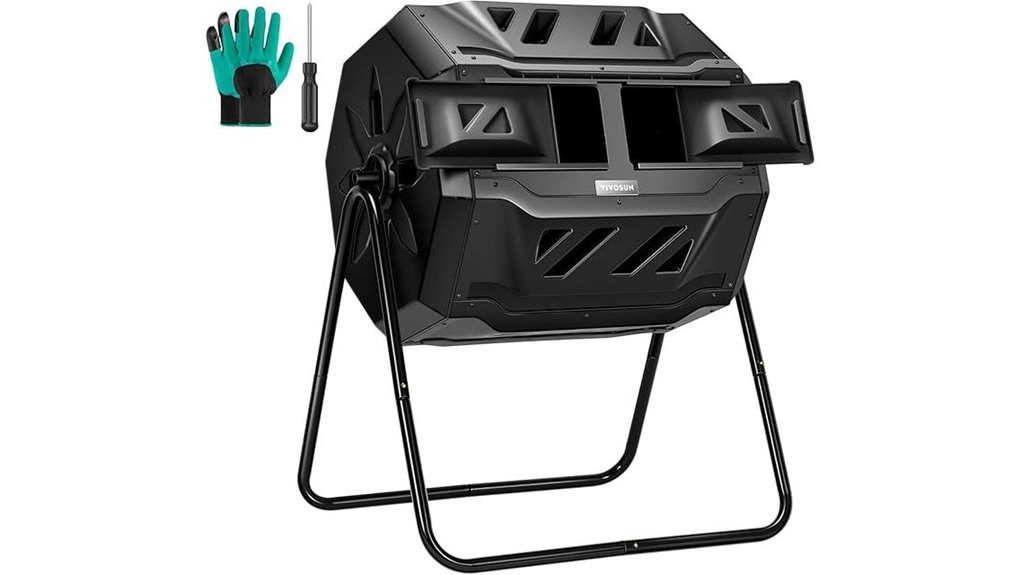 tumbling composter with door