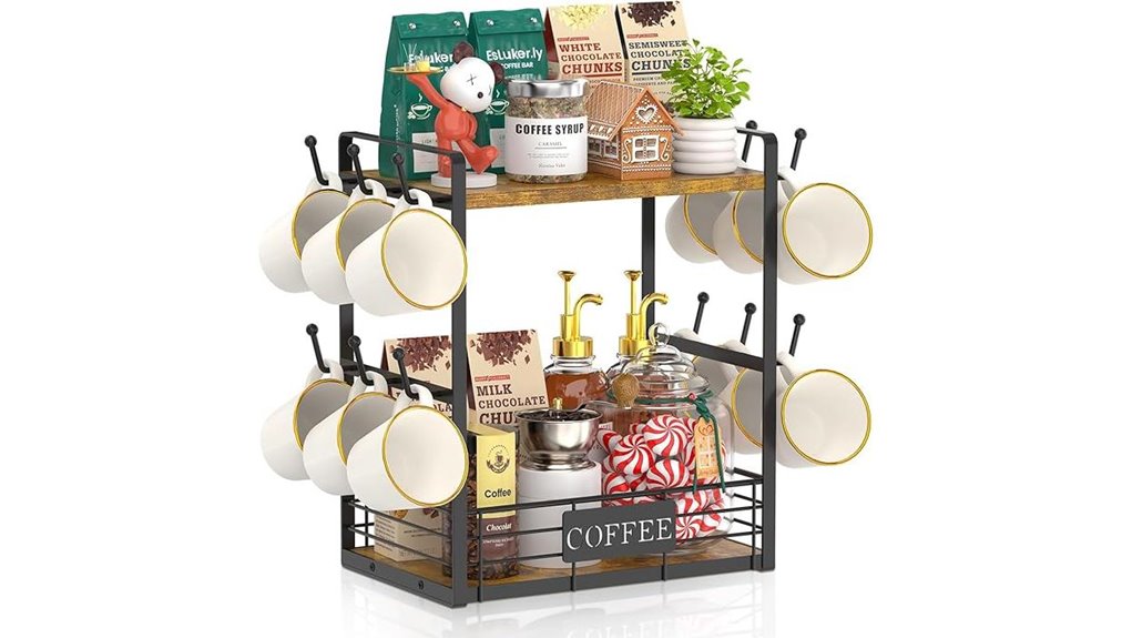 two tier mug stand organizer