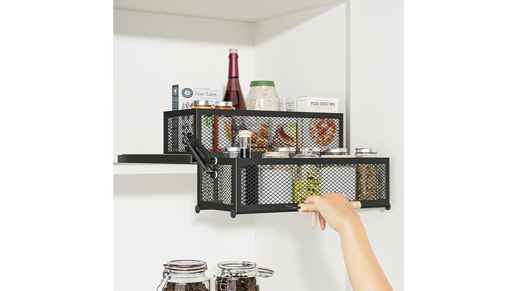 two tier spice cabinet organizer