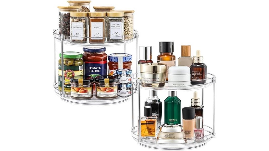 two tiered rotating organizer