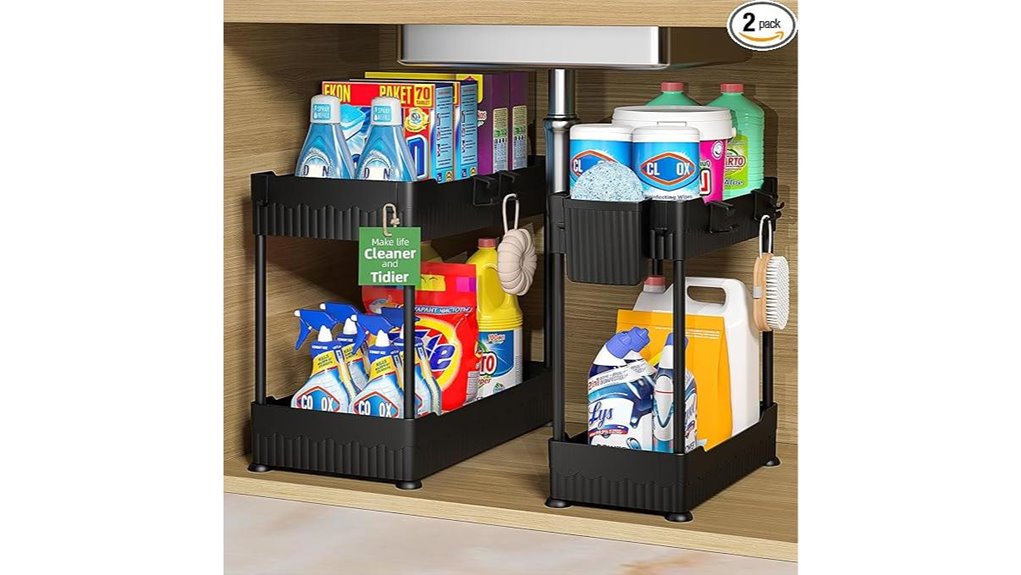 under sink organizer with hooks