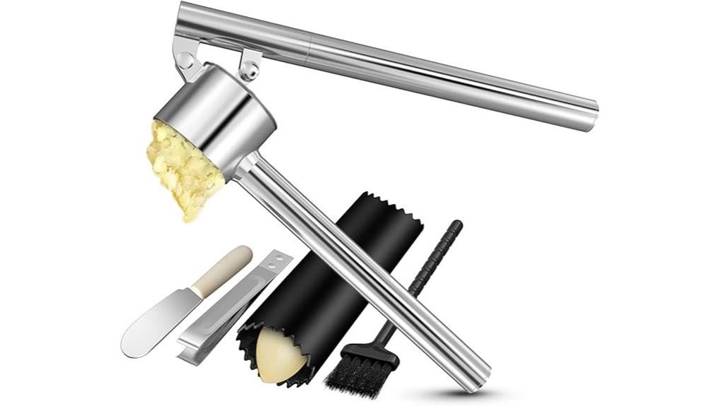 versatile stainless steel garlic press