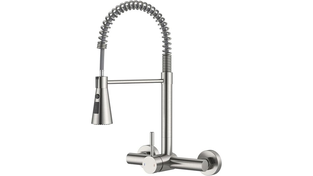 wall mounted faucet with sprayer