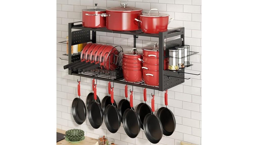 wall mounted pot rack