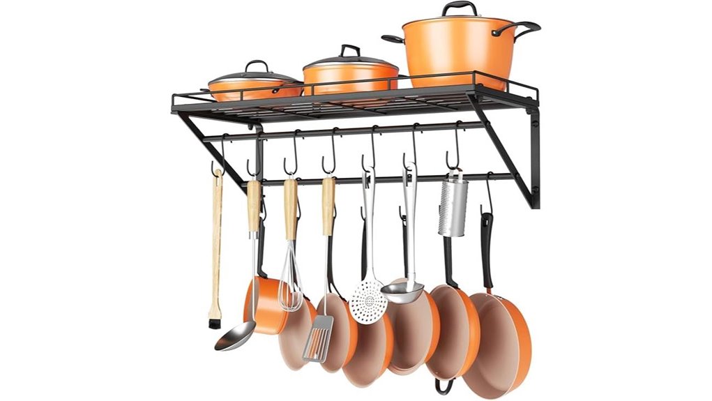 wall mounted pot rack