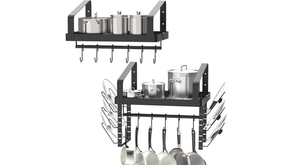 wall mounted pot rack