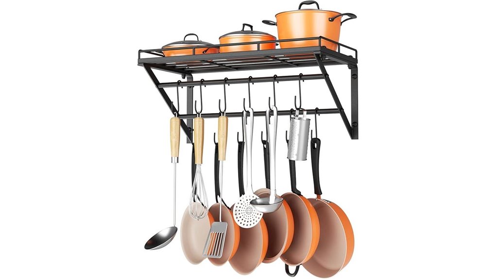 wall mounted pot rack