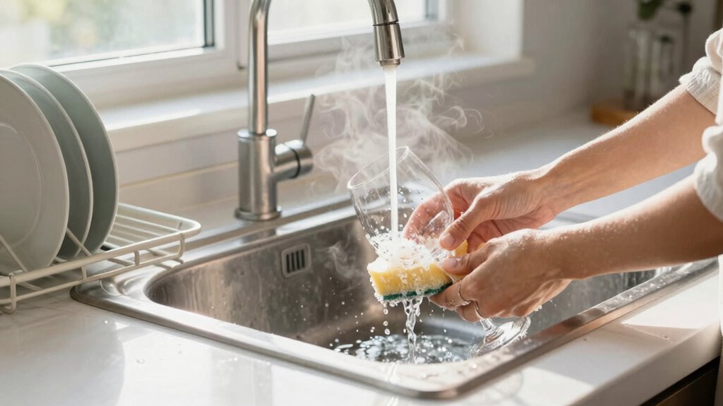 wash dishes immediately after