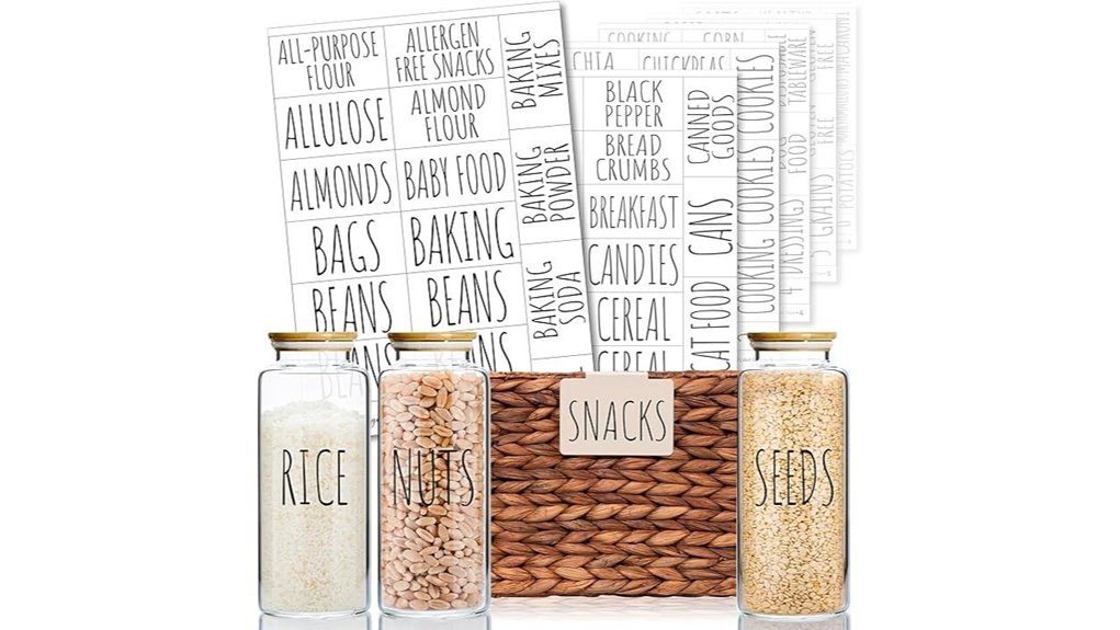waterproof pantry labels set