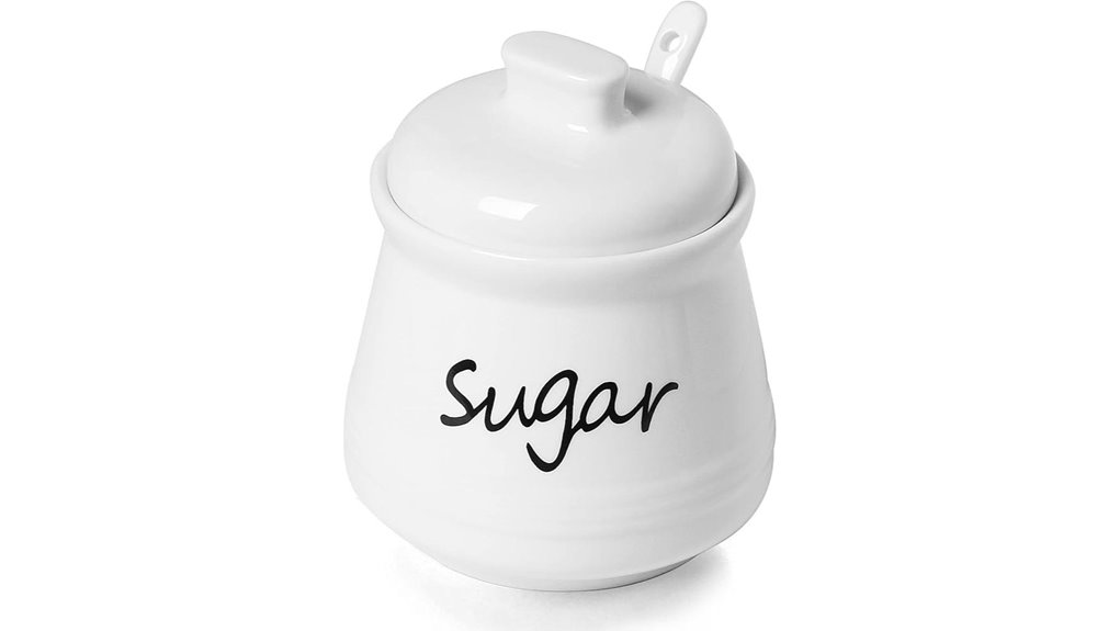 white ceramic sugar bowl