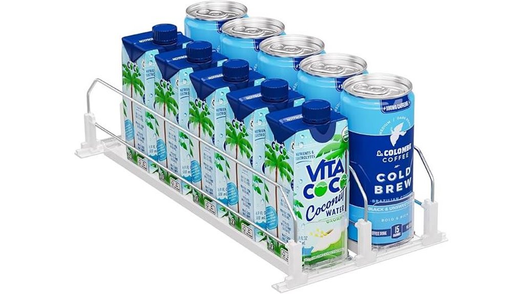 white fridge drink organizer