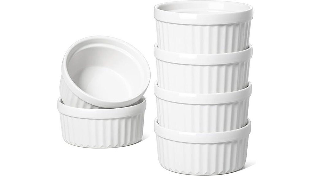 white ramekins set six