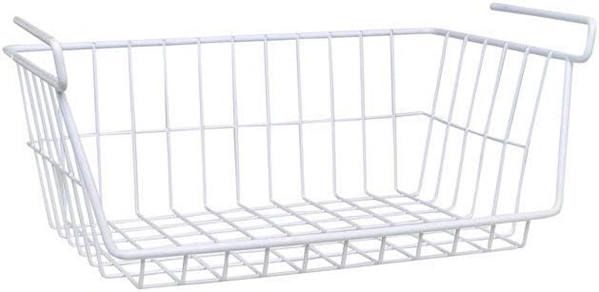 white wire shelf basket