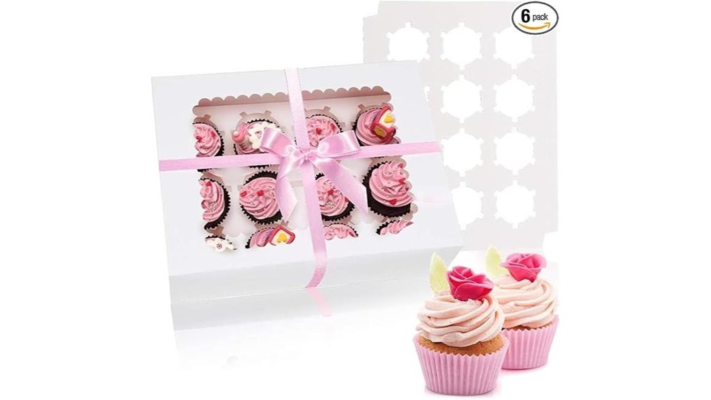windowed cupcake boxes set
