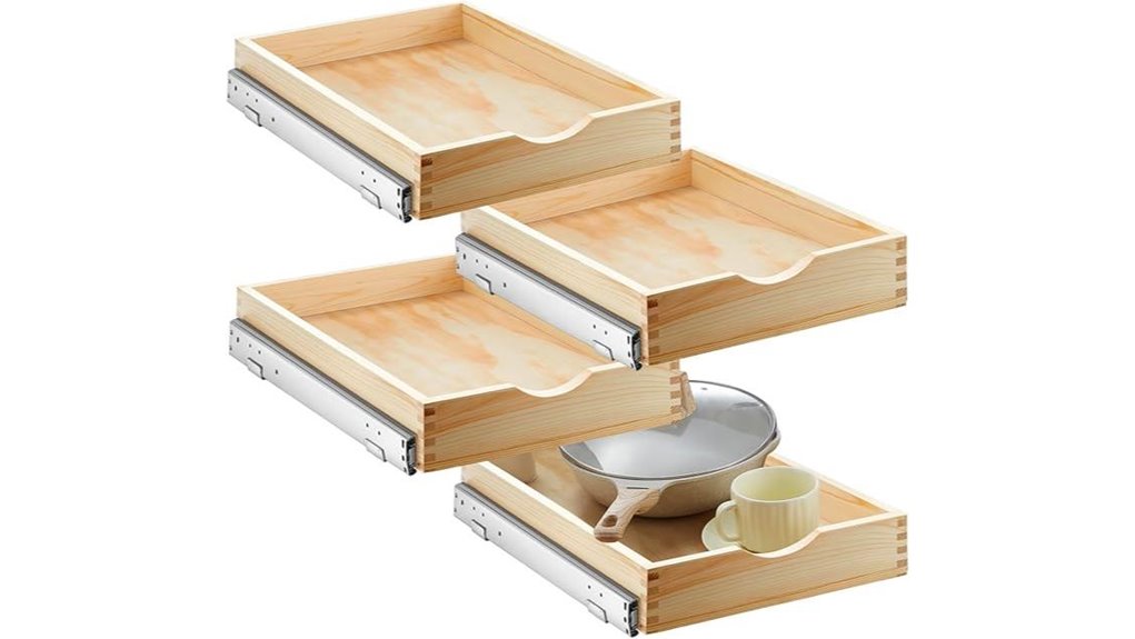 wooden cabinet organizer set