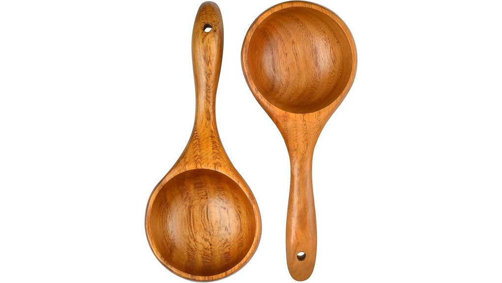 wooden kitchen scoop ladles