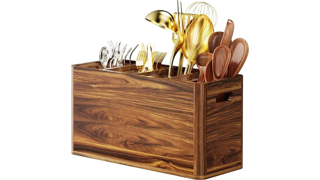 wooden kitchen utensil holder