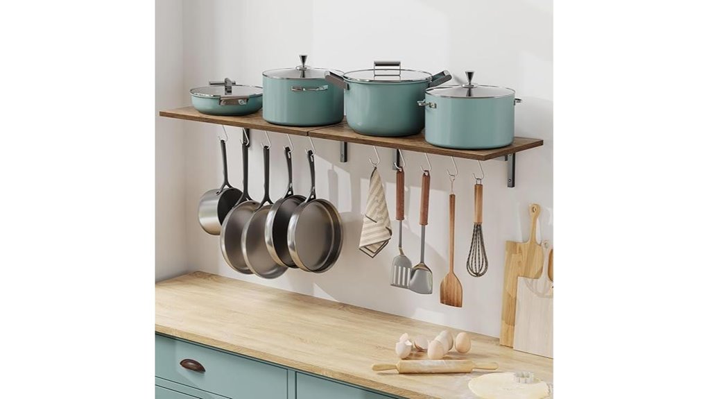 wooden rack with hooks