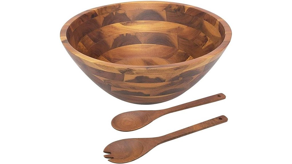 wooden salad bowl set