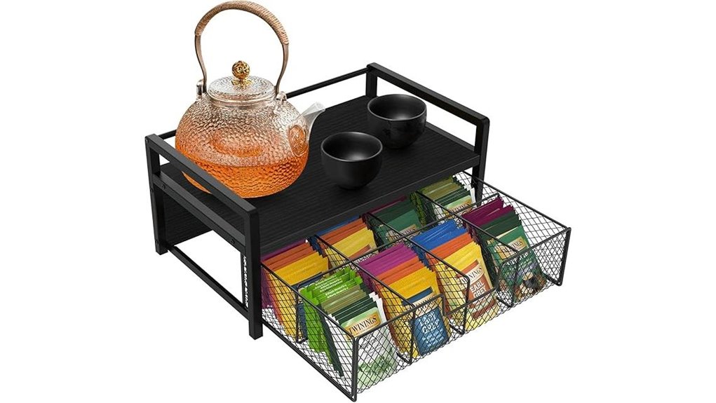 wooden tea bag organizer